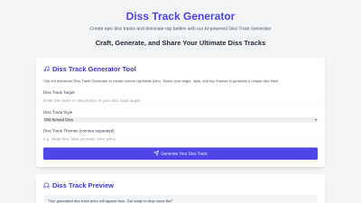 Diss Track Generator - Tech tool for Audio & Music