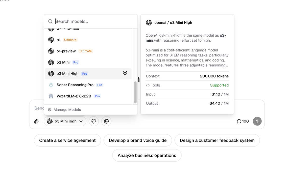 Writingmate application interface and features