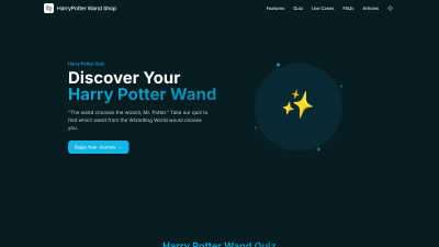 Harry Potter Wand Quiz - Tech tool for E-commerce