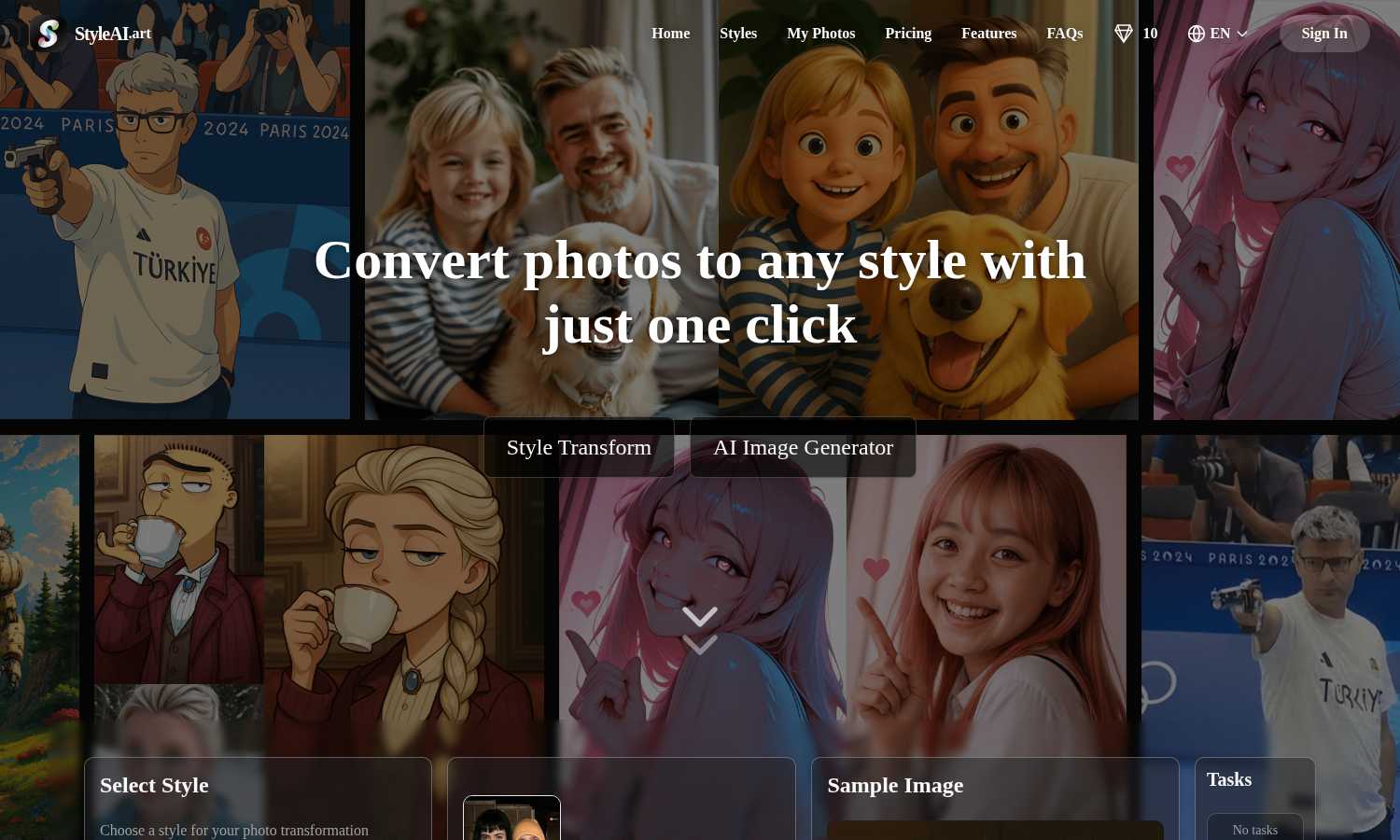 Style AI application interface and features