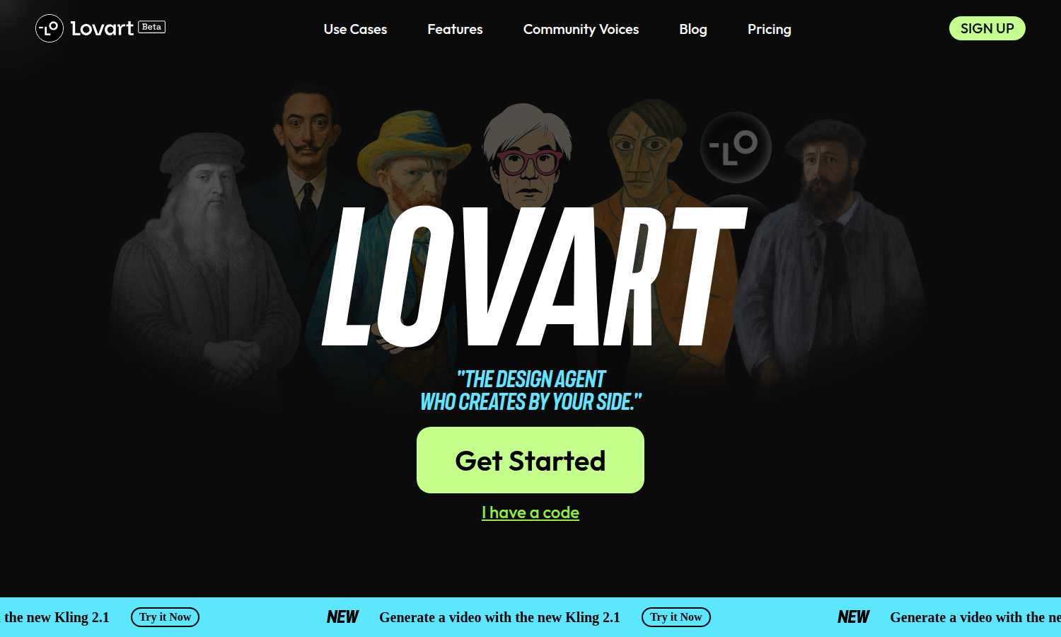Lovart application interface and features