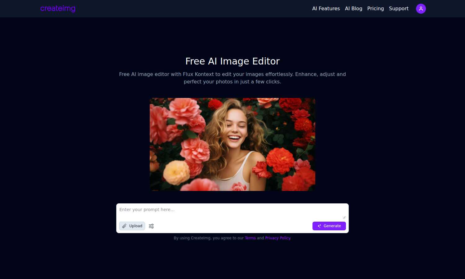CreateImg application interface and features