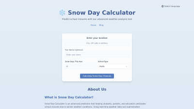 Snow Day Calculator - Tech tool for Education & Learning