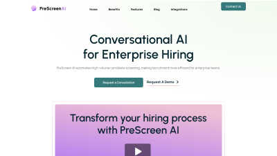 PreScreen AI - Tech tool for AI Assistants