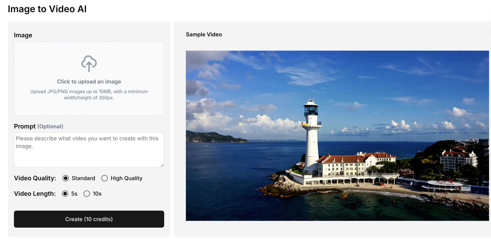 Image to Video Free Online application interface and features