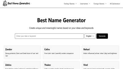 Best Name Generators - Tech tool for AI Assistants