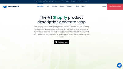 WriteText.ai for Shopify - Tech tool for Copywriting
