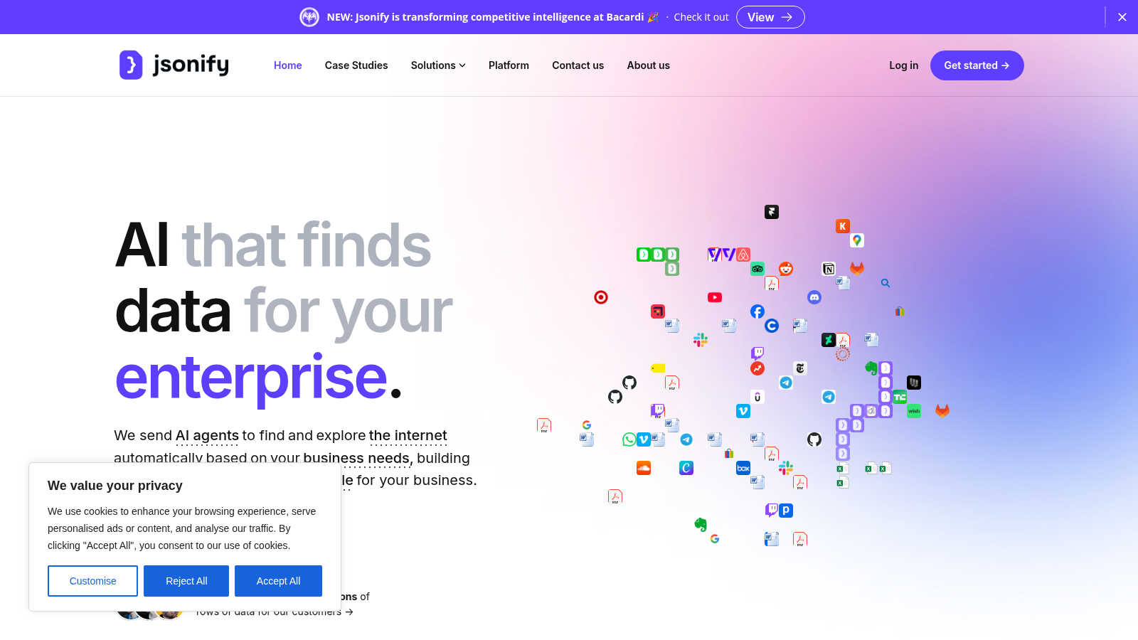 Jsonify application interface and features