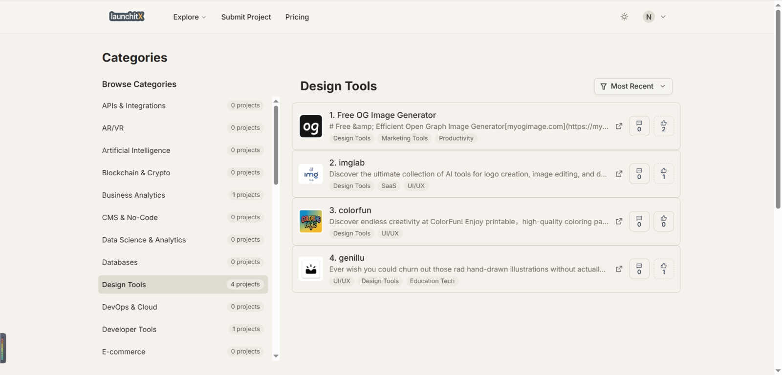 Launchitx.com application interface and features