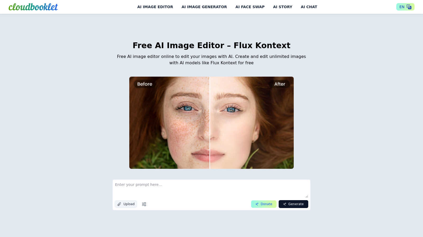 Cloudbooklet AI application interface and features