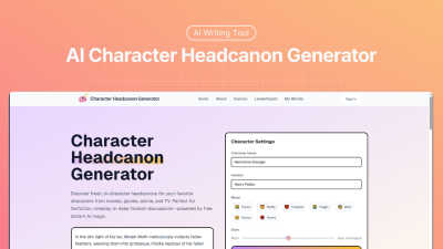 AI Character Headcanon Generator - aiheadcanon.com - Tech tool for AI Assistants