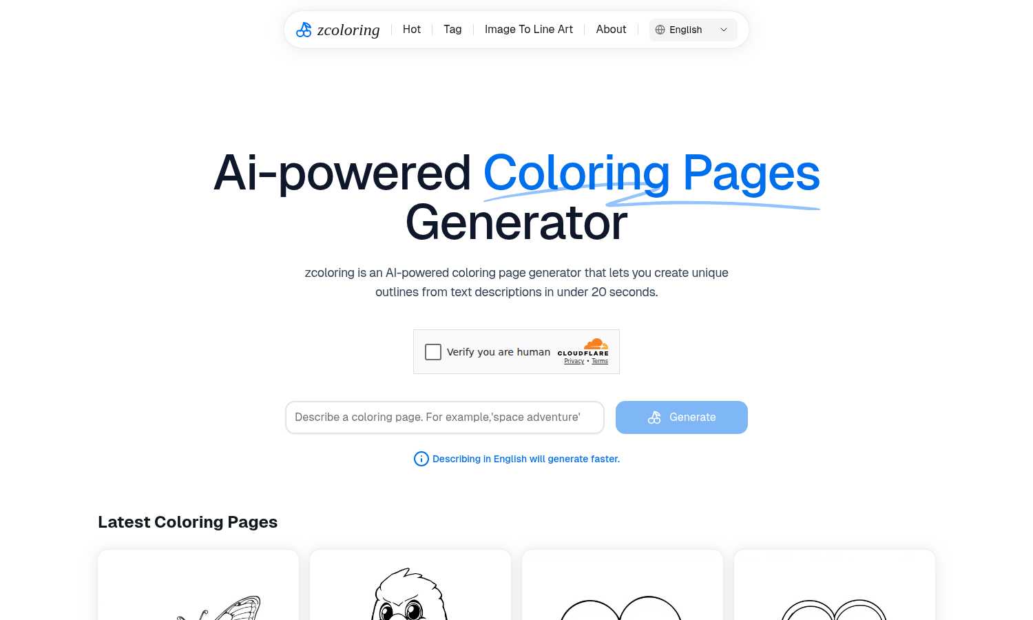 ZColoring application interface and features