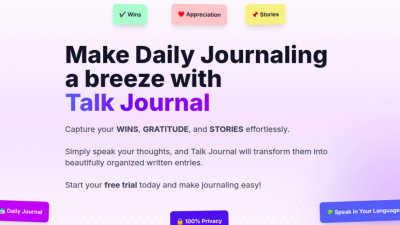 Talk Journal - AI tool for Personal Development