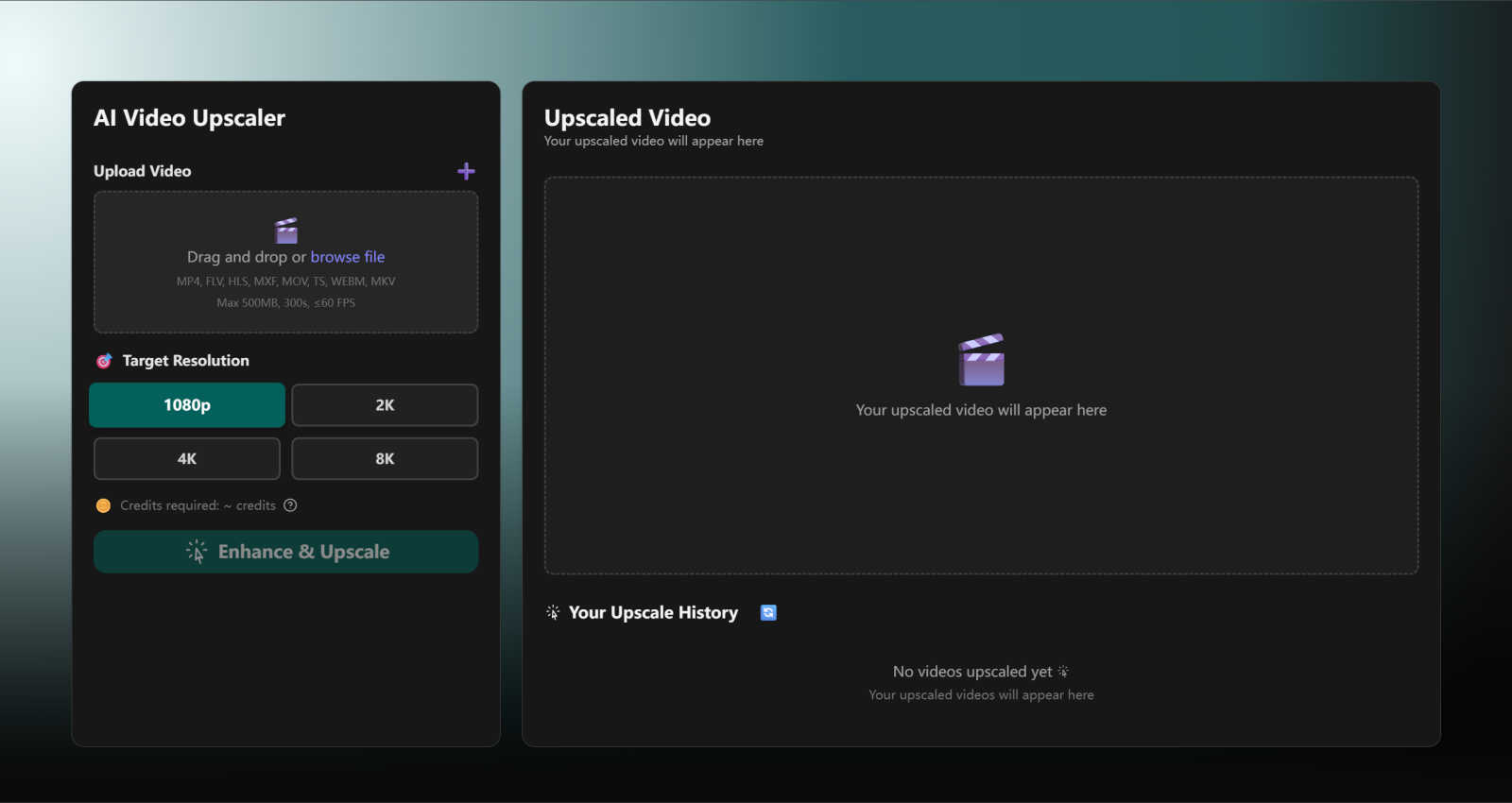 Next Enhancer AI application interface and features