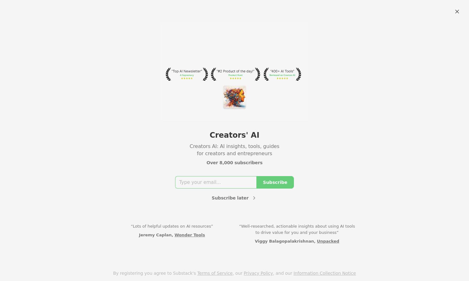 Creators' AI Website