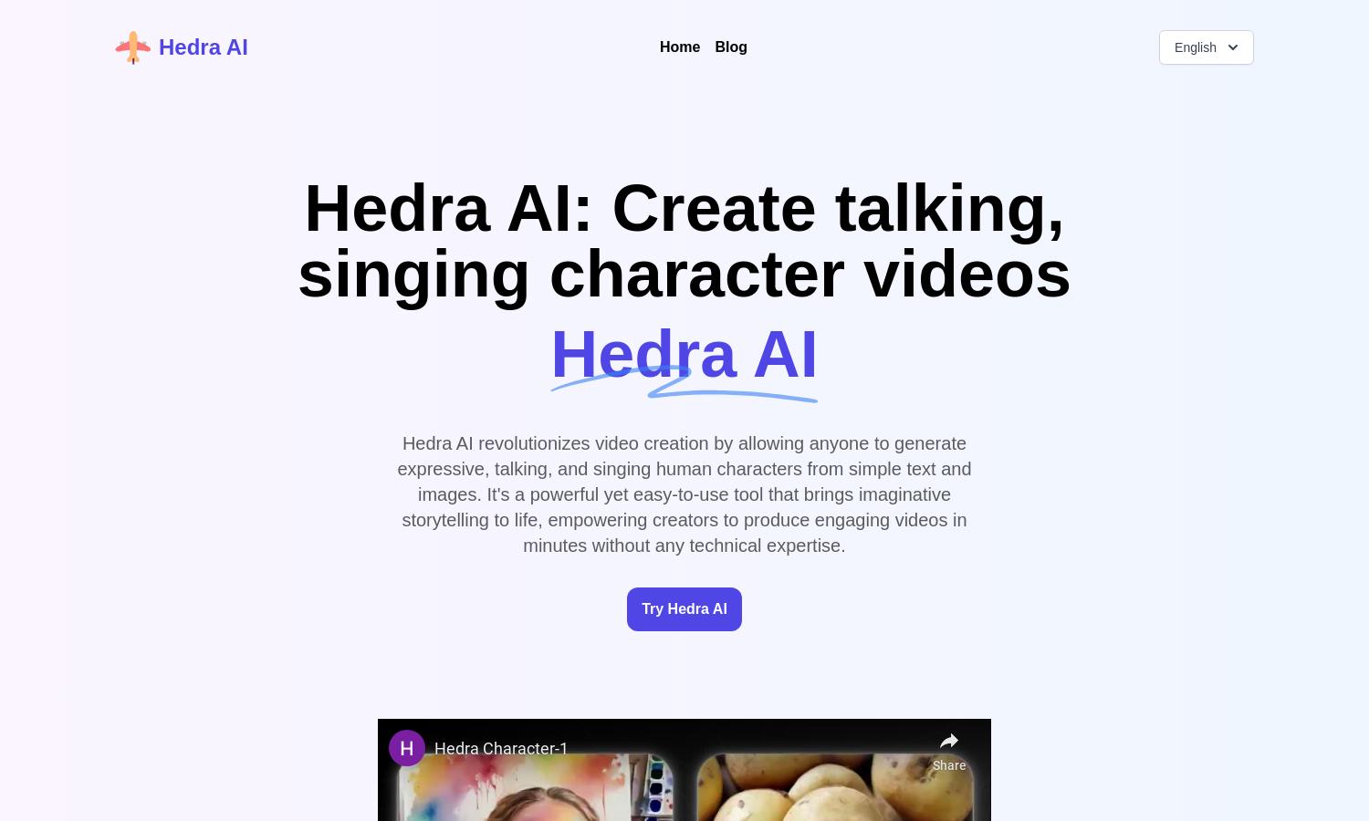 Hedra AI Website