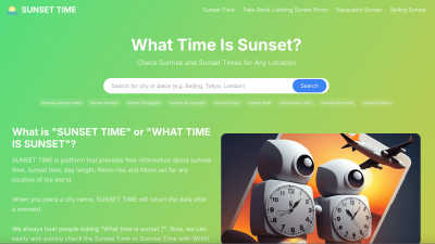 WHAT TIME IS SUNSET  - Tech tool for Other