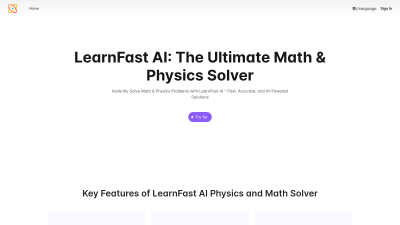 LearnFast AI: Free AI Physics Solver - Tech tool for Education & Learning