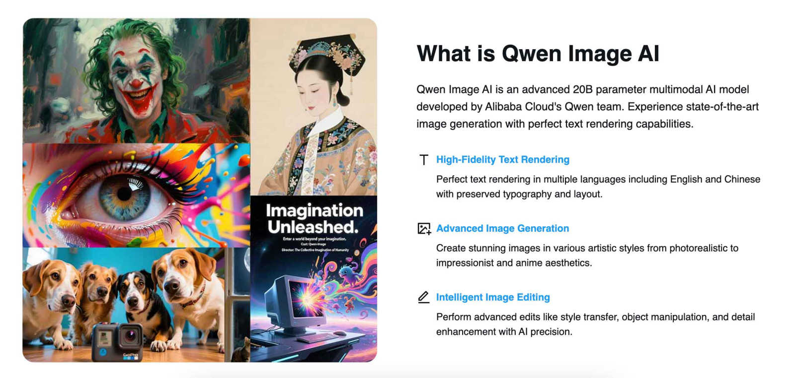 Qwen Image AI application interface and features