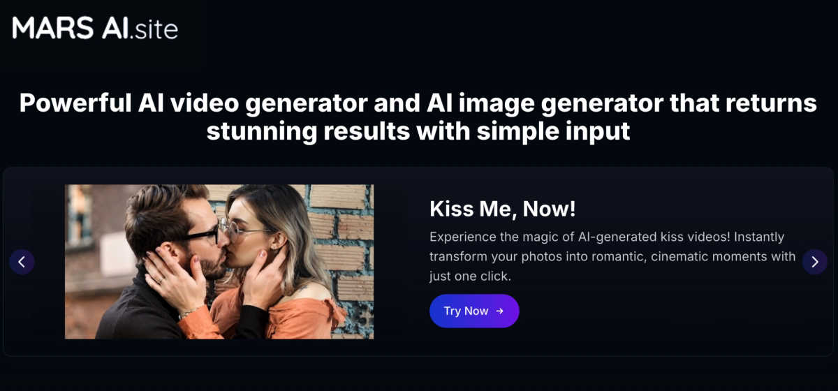 Create professional videos and images - MARS AI application interface and features
