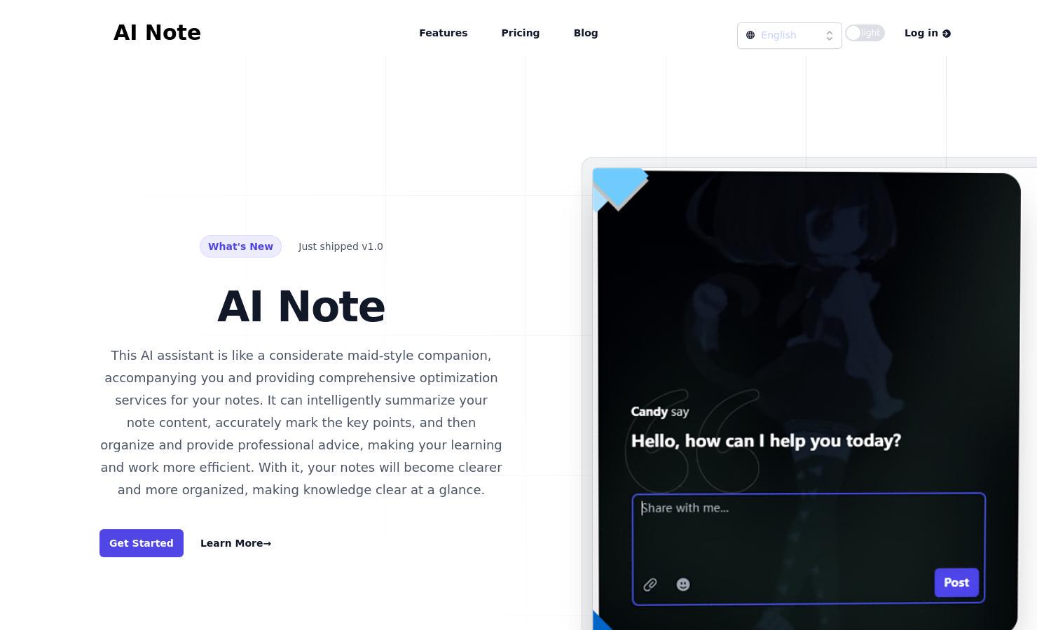 AI Note Helper Website