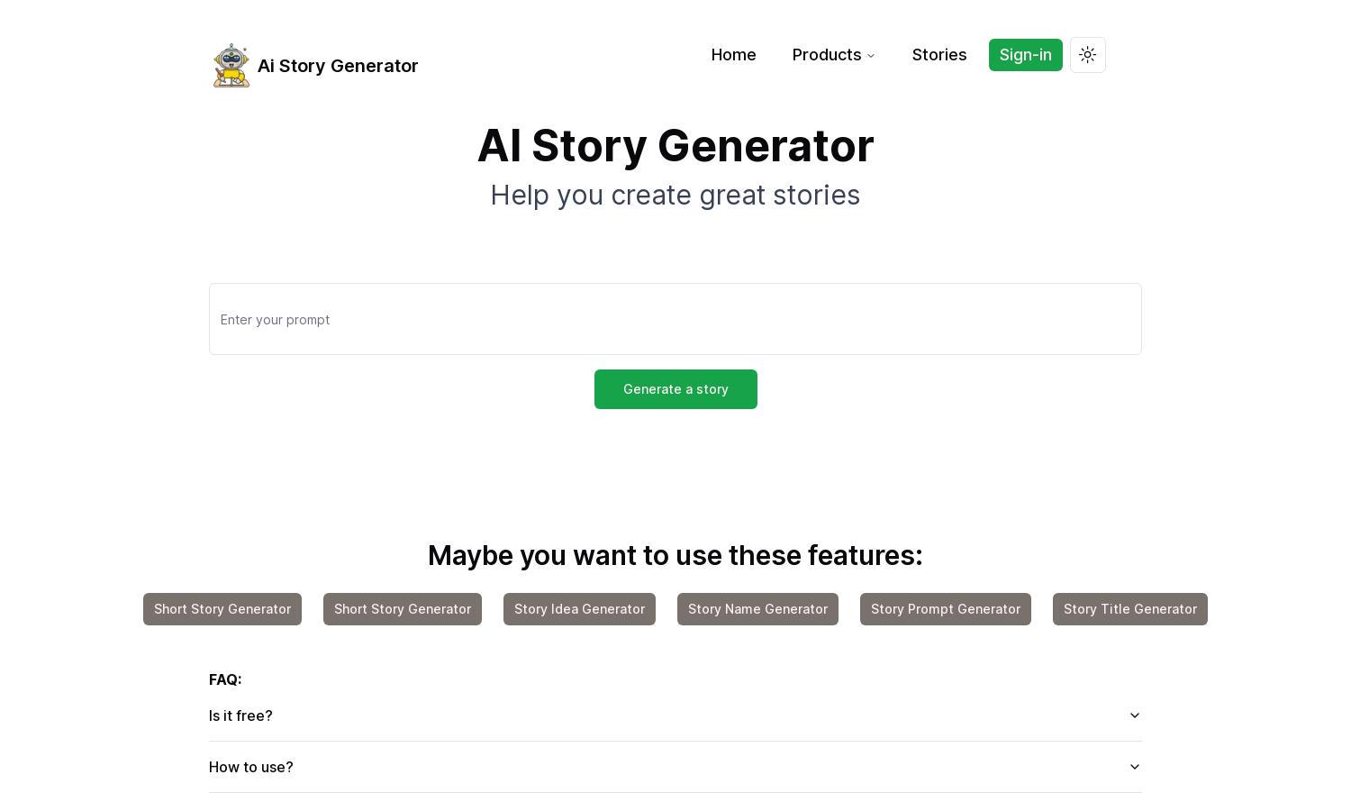 AI-Story-Generator Website