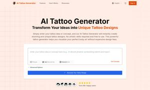 AI Tattoo Generator Website