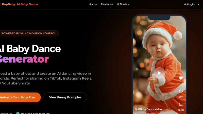 AI Baby Dance video application interface and features
