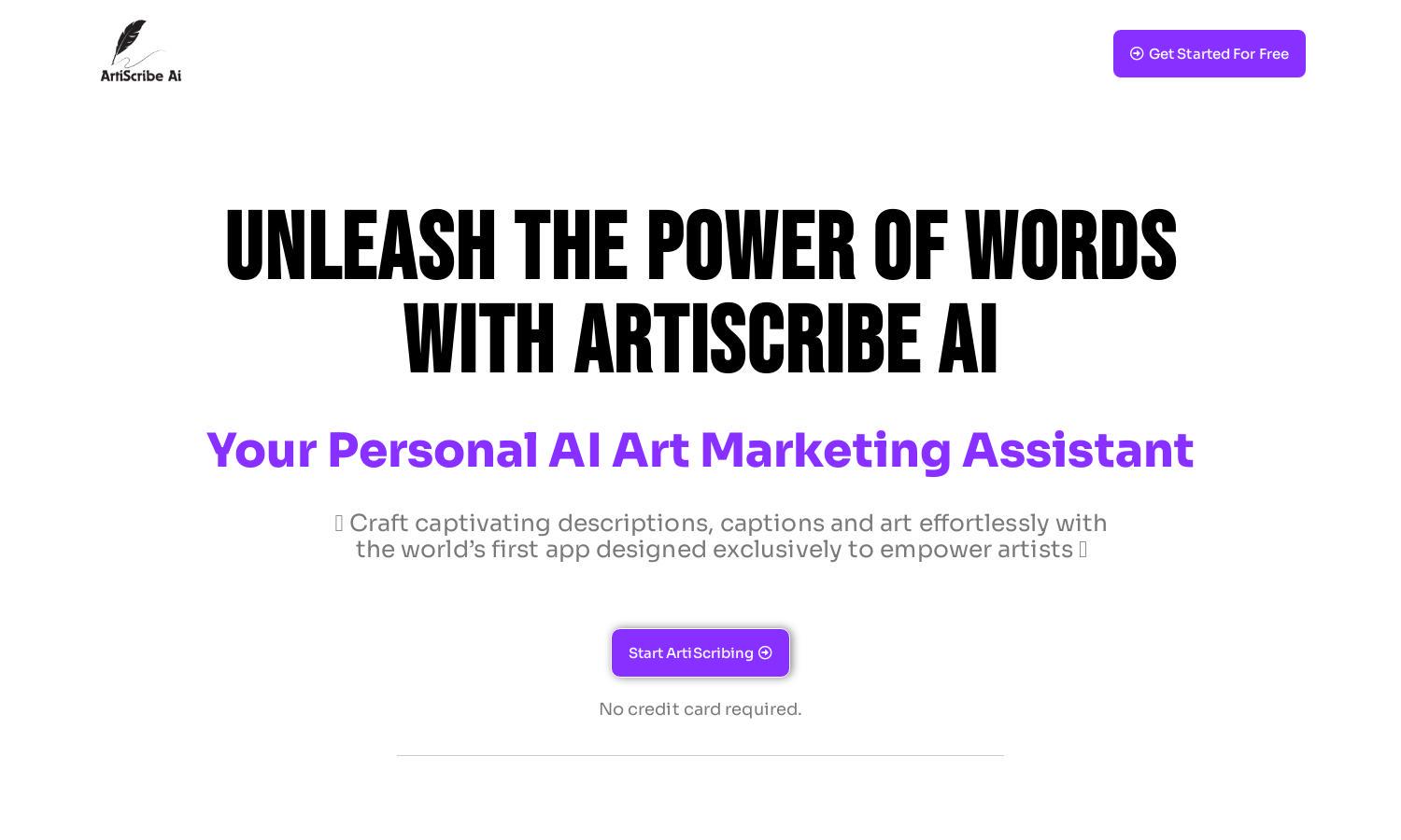 ArtiScribe AI Website