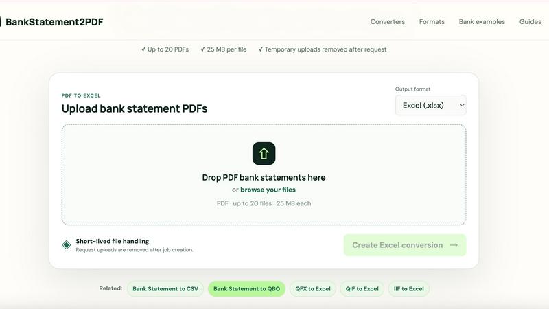 bank statement converter screenshot