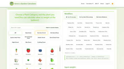 Grow a Garden Calculator - Tech tool for Other