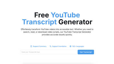 Free Youtube Transcript Generator - Tech tool for AI Assistants
