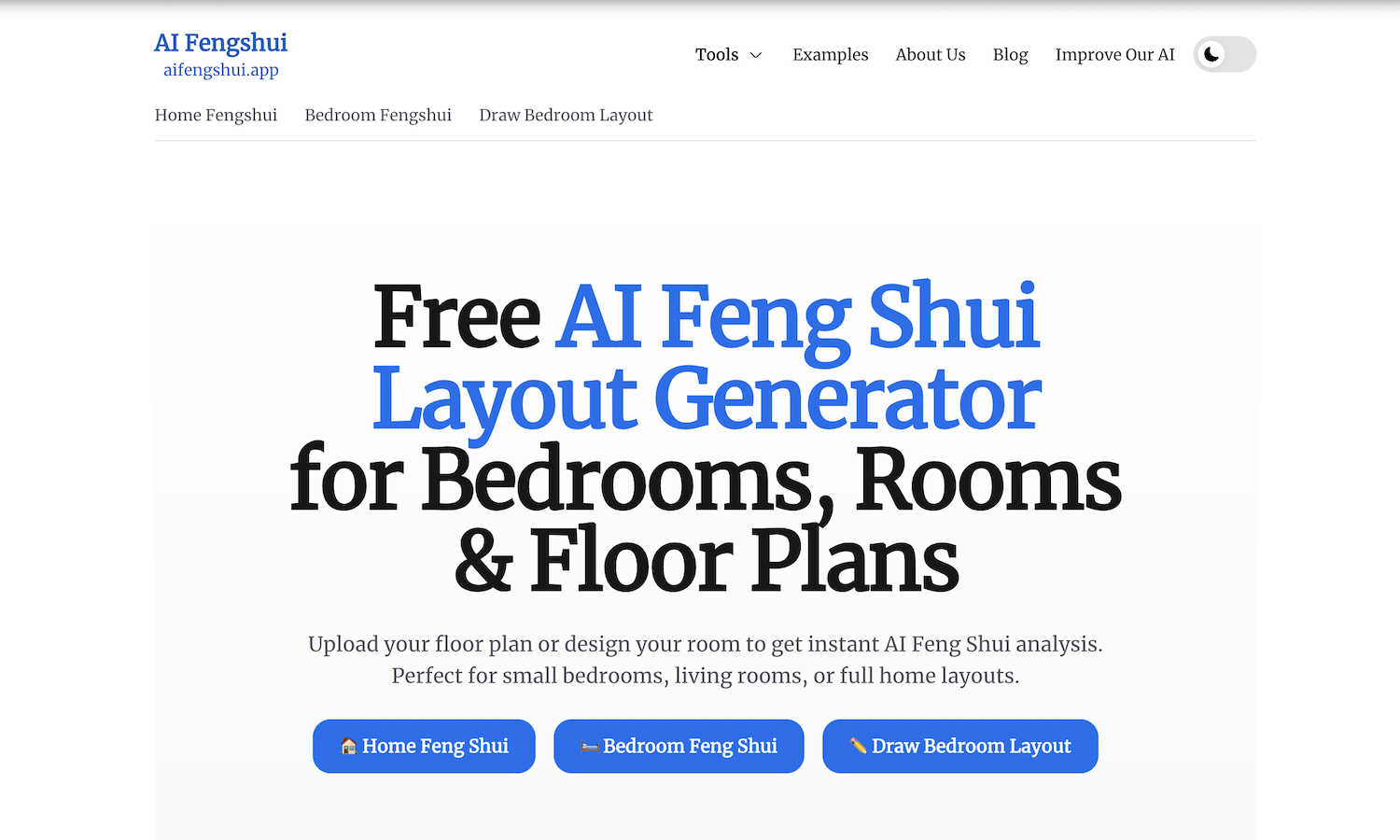 AI Feng Shui Generator application interface and features