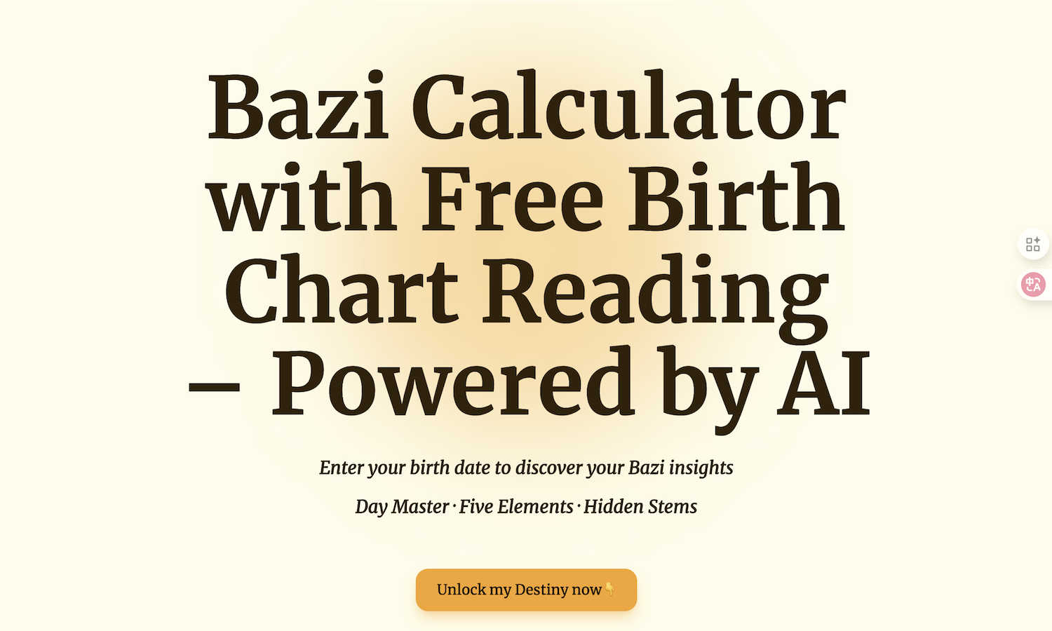 Shen Shu | Bazi Calculator Powered by AI application interface and features