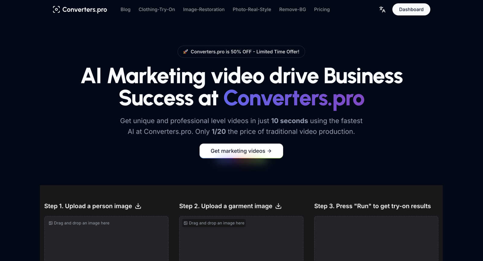 AI Video/Image Generator application interface and features
