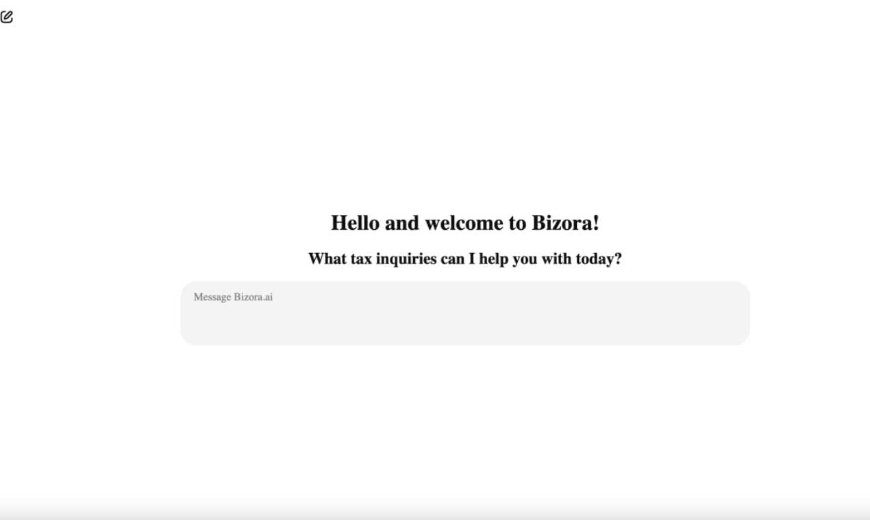 Bizora Inc. application interface and features