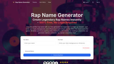 Rap Name Generator - Tech tool for Audio & Music