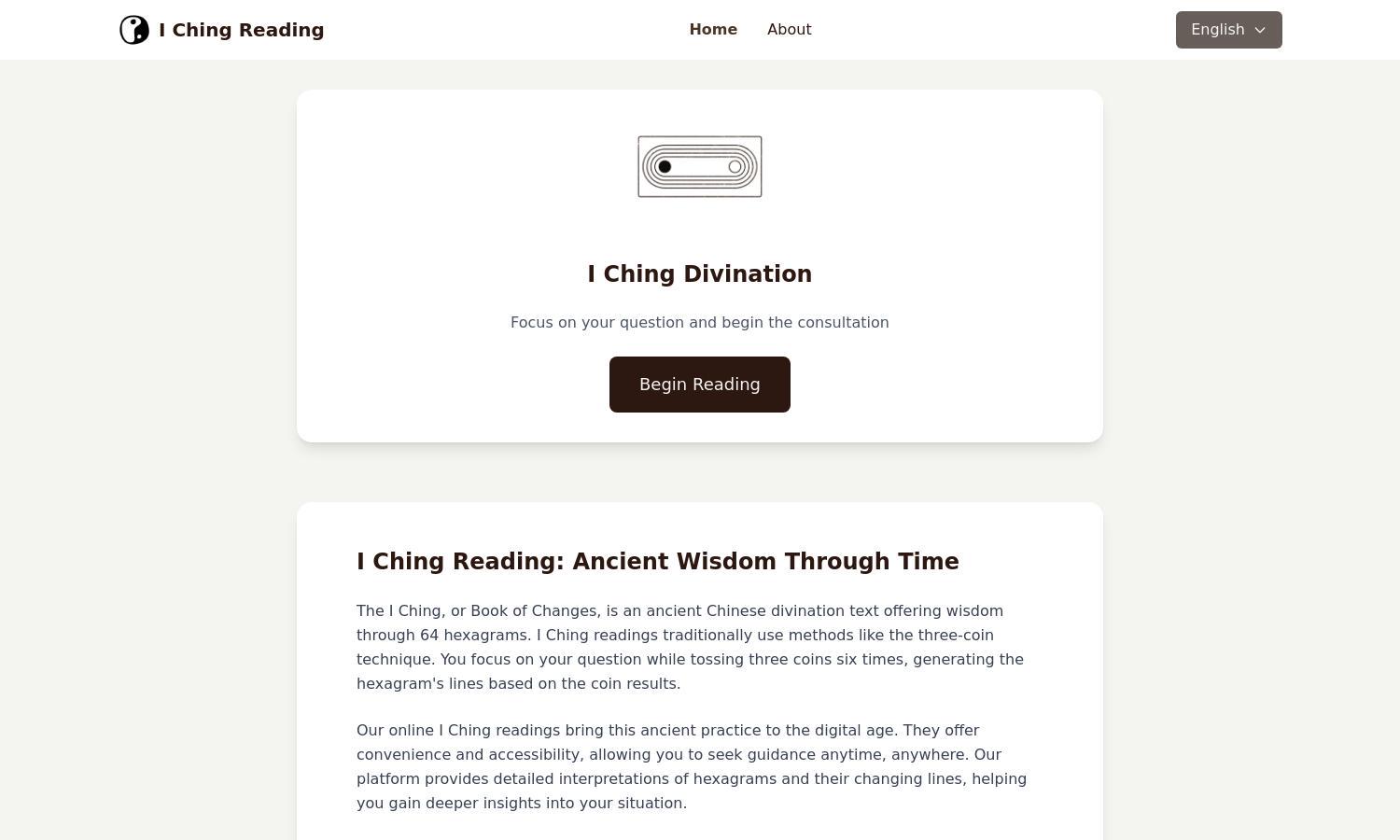 Dao's I Ching Reading Website