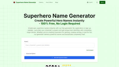 Superhero Name Generator - Tech tool for Storytelling