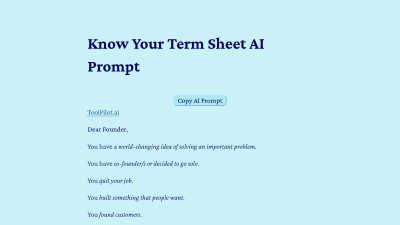 Know Your Term Sheet - Tech tool for Education & Learning