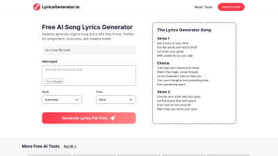 Lyrics Generator - Tech tool for Lifestyle & Entertainment