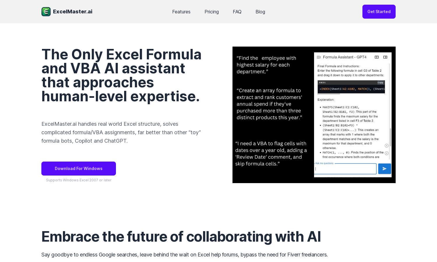 ExcelMaster.ai Website