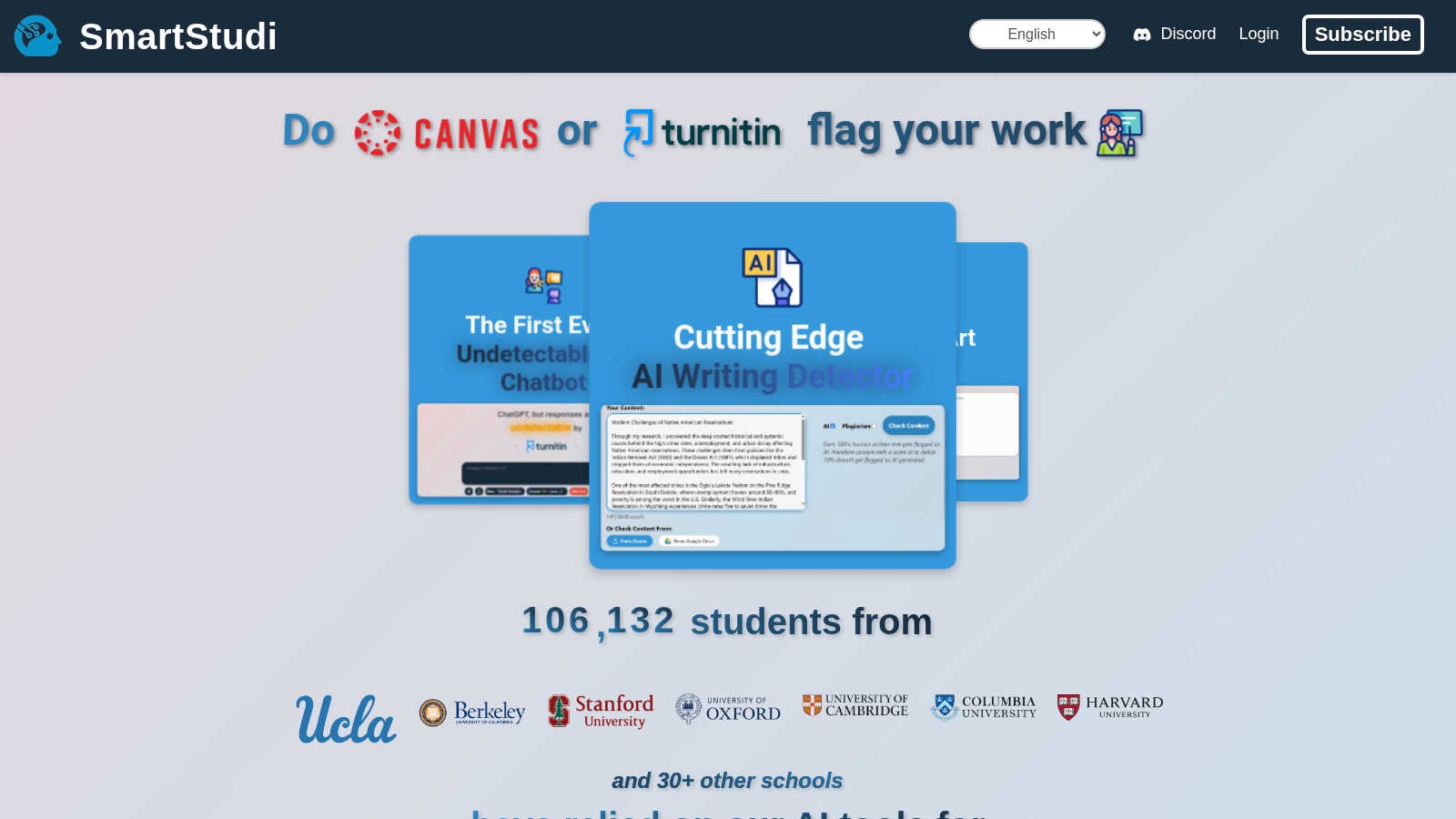 SmartStudi.com application interface and features