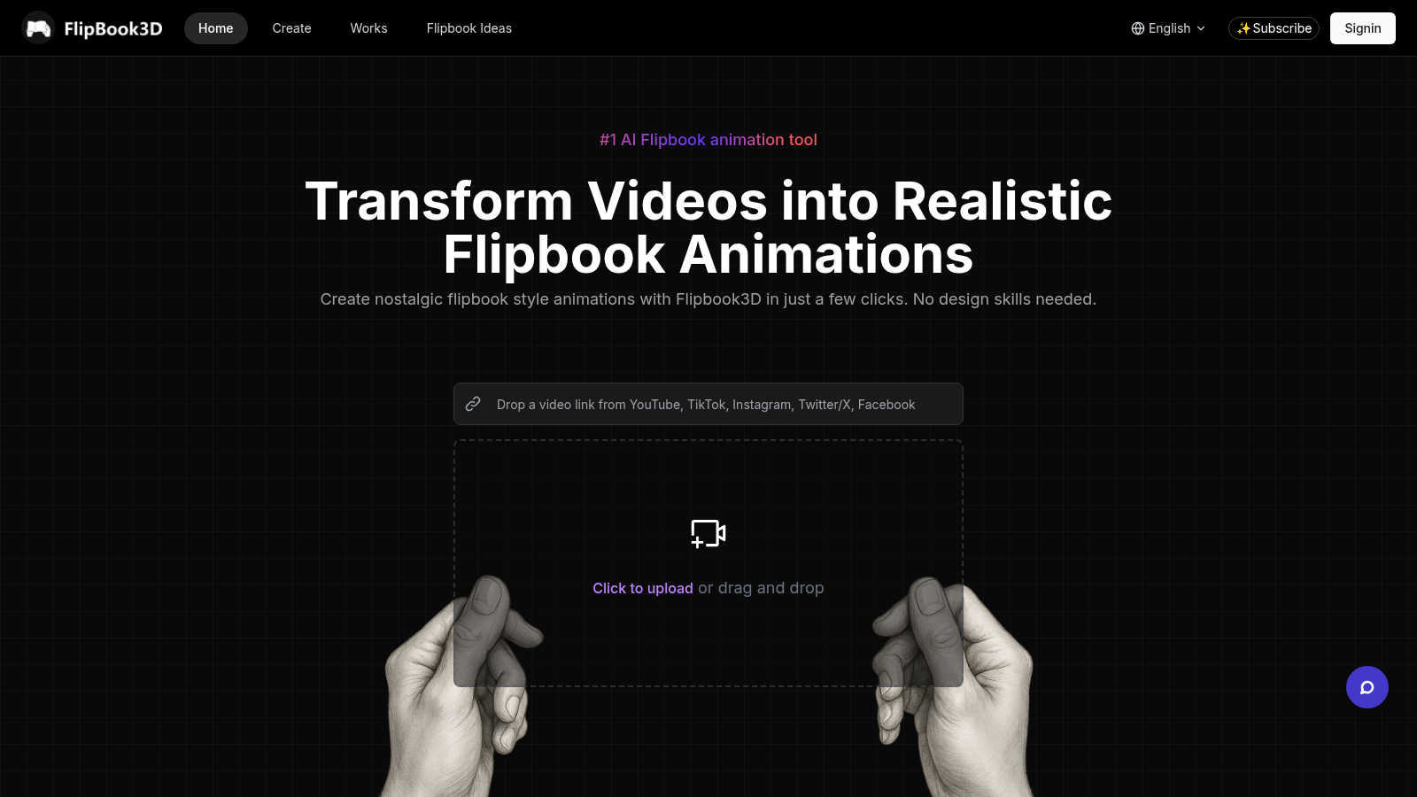 Flipbook3D application interface and features