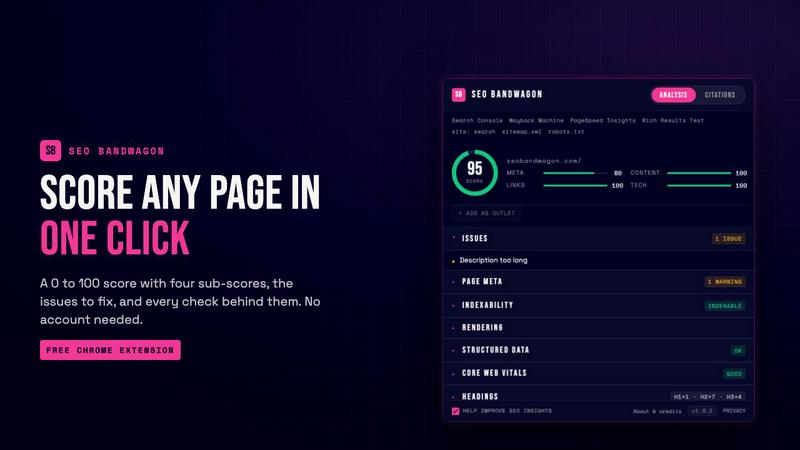 Free SEO Chrome Extension screenshot