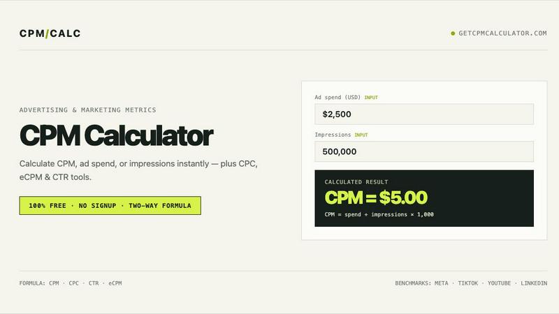 CPM Calculator screenshot
