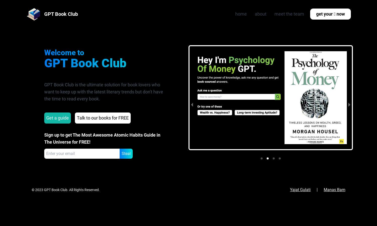 GPT Book Club Website