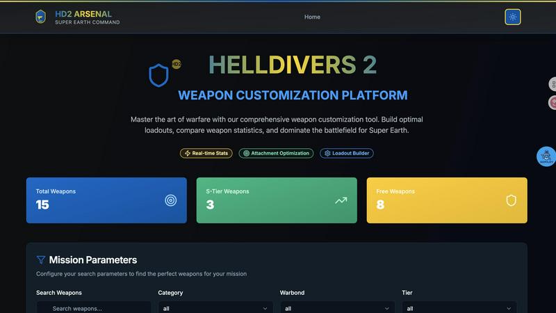 Hell Divers 2 application interface and features