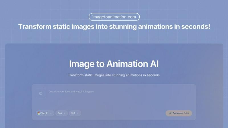 Image to Animation application interface and features