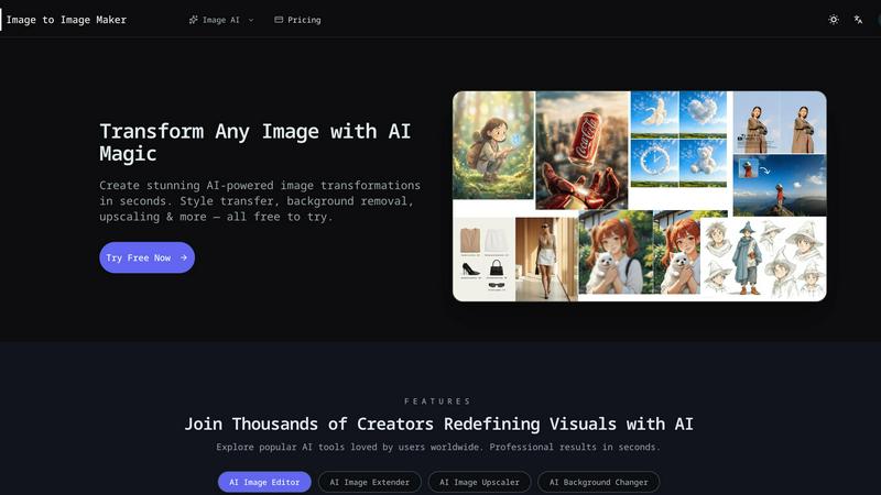 Image to Image Maker application interface and features